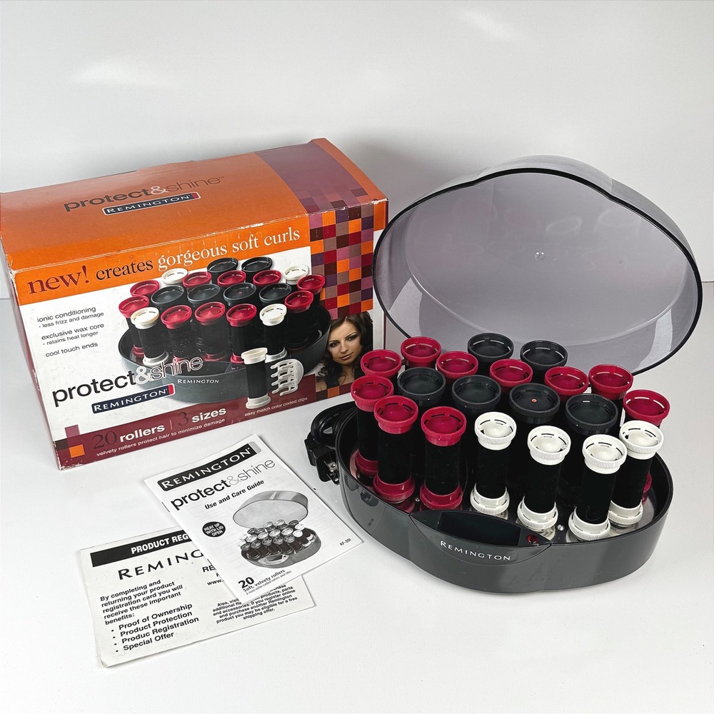 Remington Protect & Shine Ionic Velvet Flocked Hot Rollers KF-20i 20ct NO CLIPS